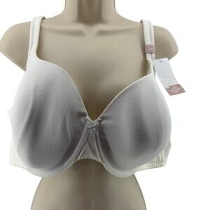 Lane Bryant Cacique Lightly Lined T-Shirt Bra White Cream Square 46D